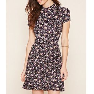 Floral Mock Neck Dress